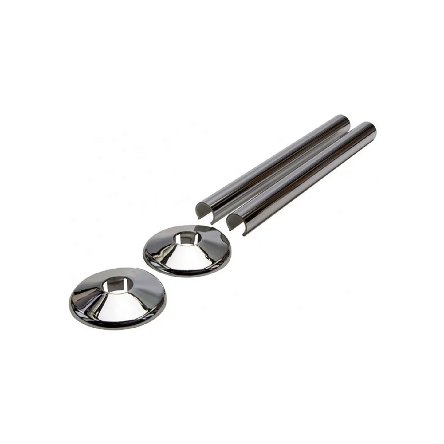 Talon Snappit Chrome Radiator Pipe Covers & Collars (Silver) 200mm - ACSNC/K2