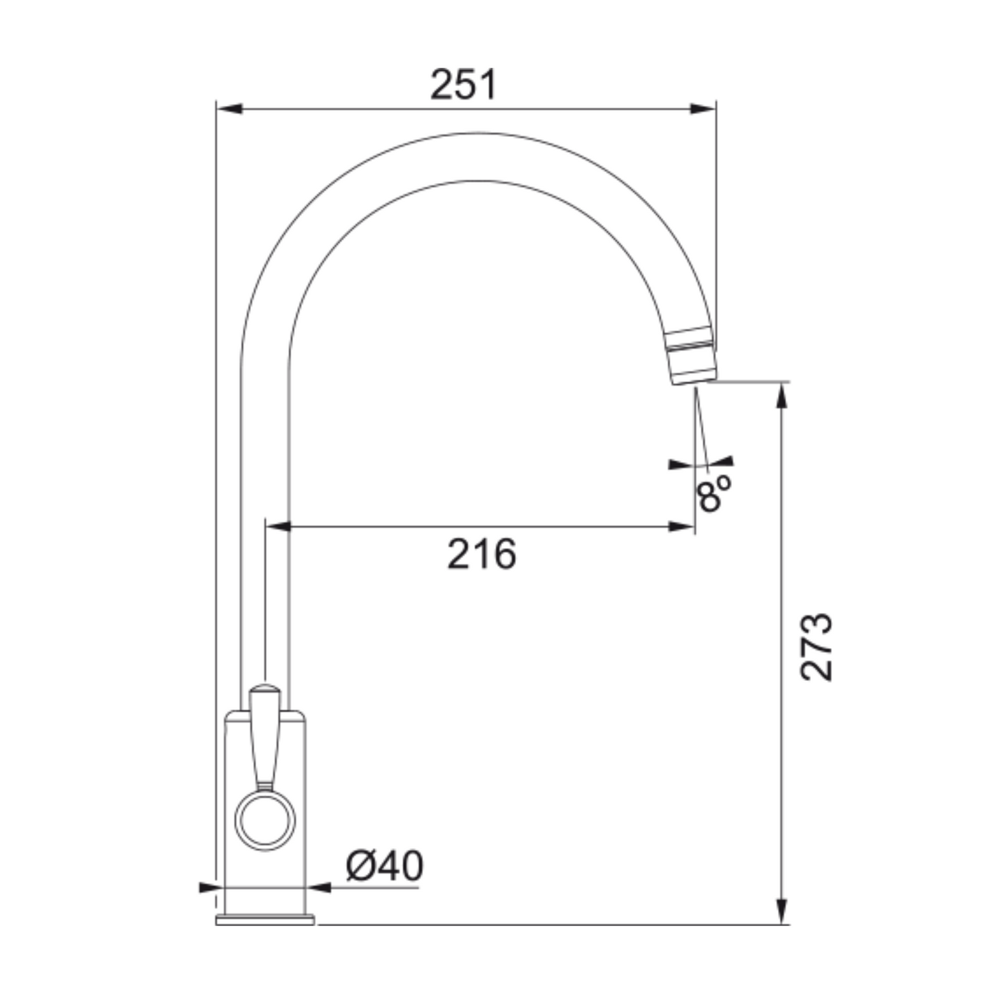 Franke Ascona Tap (Chrome) - 115.0250.635