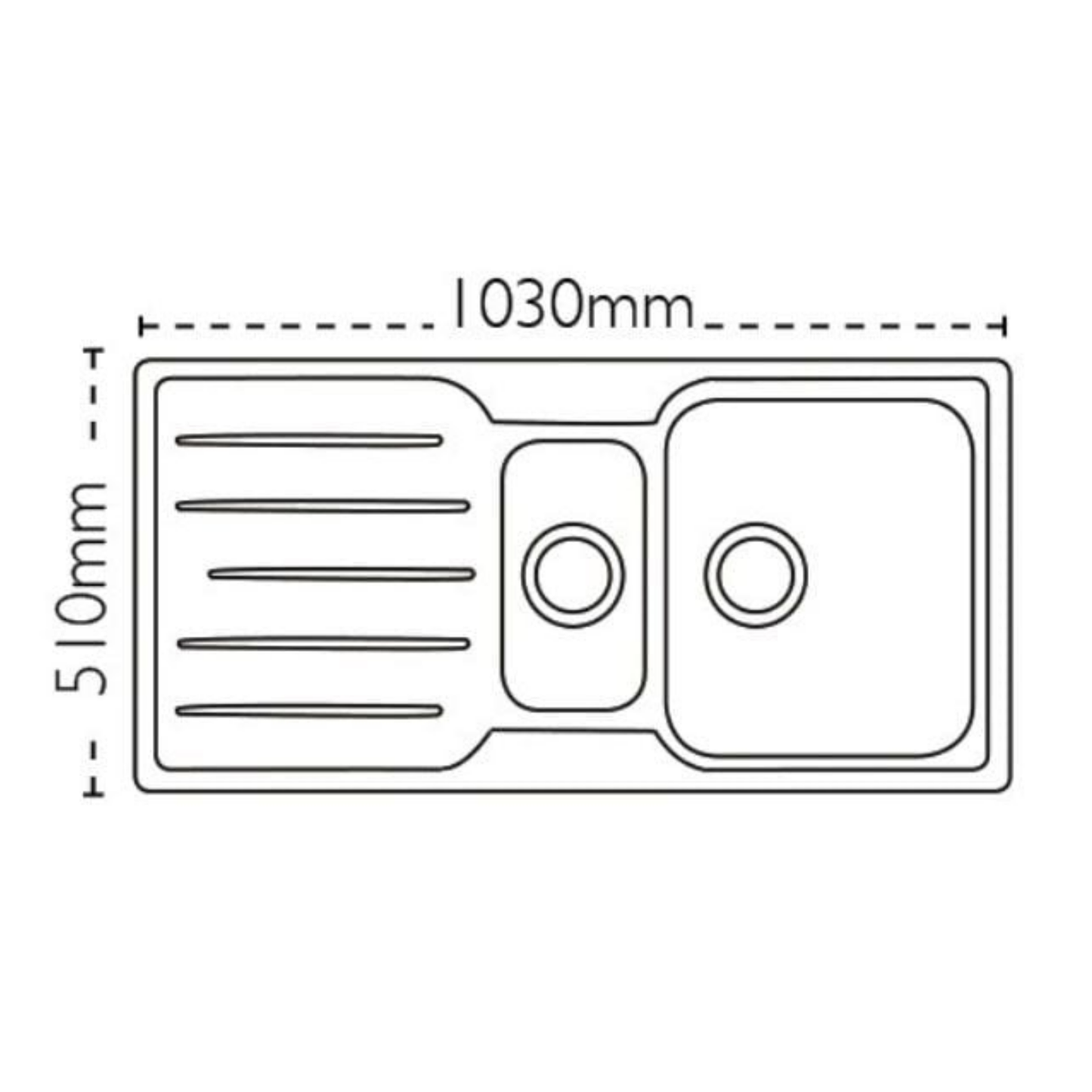 Carron Phoenix Adelphi 150 1.5 Bowl Inset Sink (Stainless Steel) – 127.0285.739