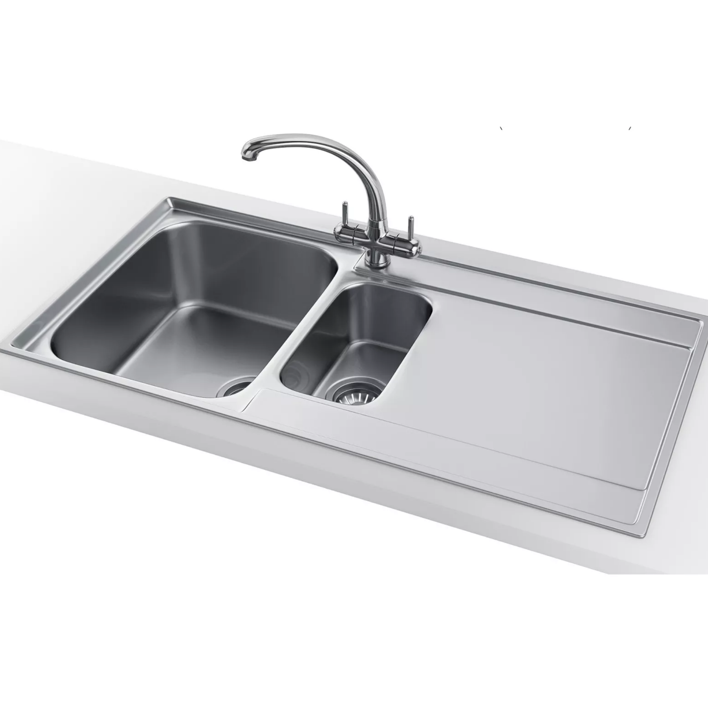 Franke Maris MRX 251 1.5 Bowl Inset Sink Right-Hand Drainer (Stainless Steel) – 127.0305.147