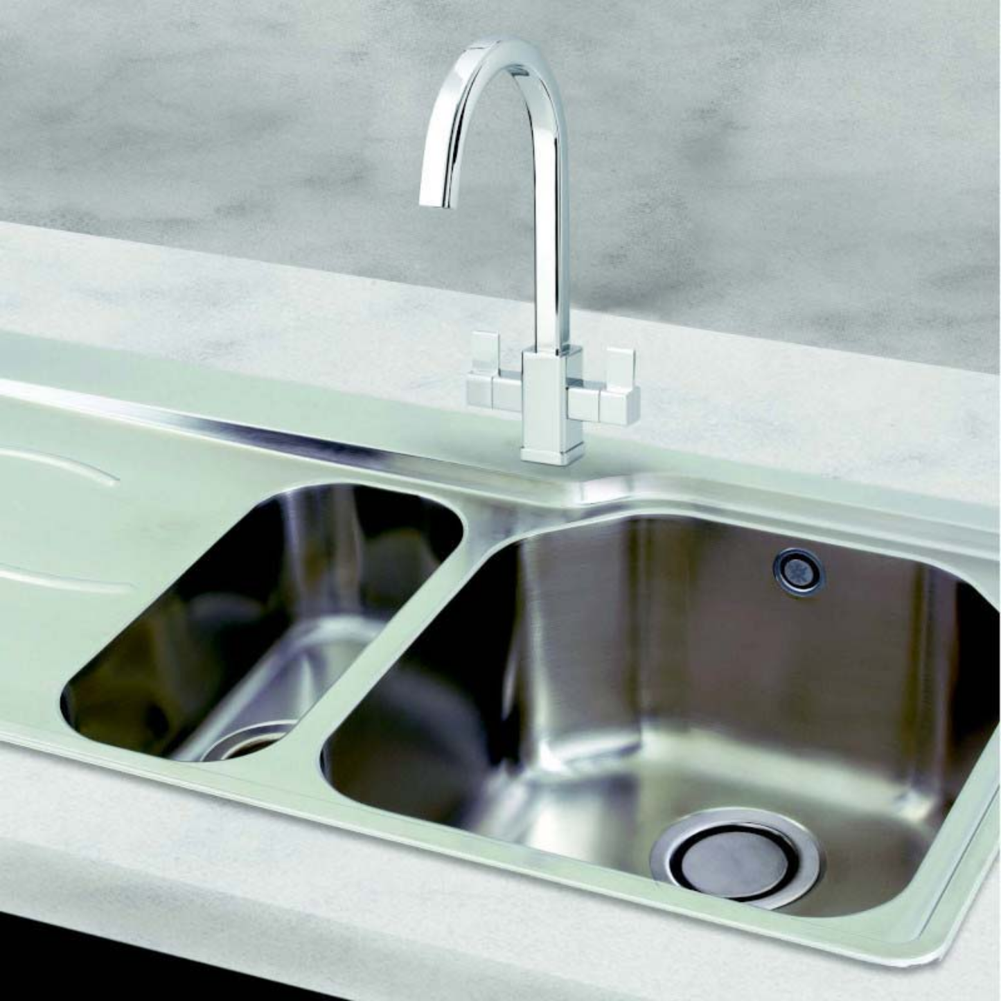 Carron Phoenix Maui 150 1.5 Bowl Inset Sink Left-Hand Drainer (Stainless Steel) – 101.0155.121