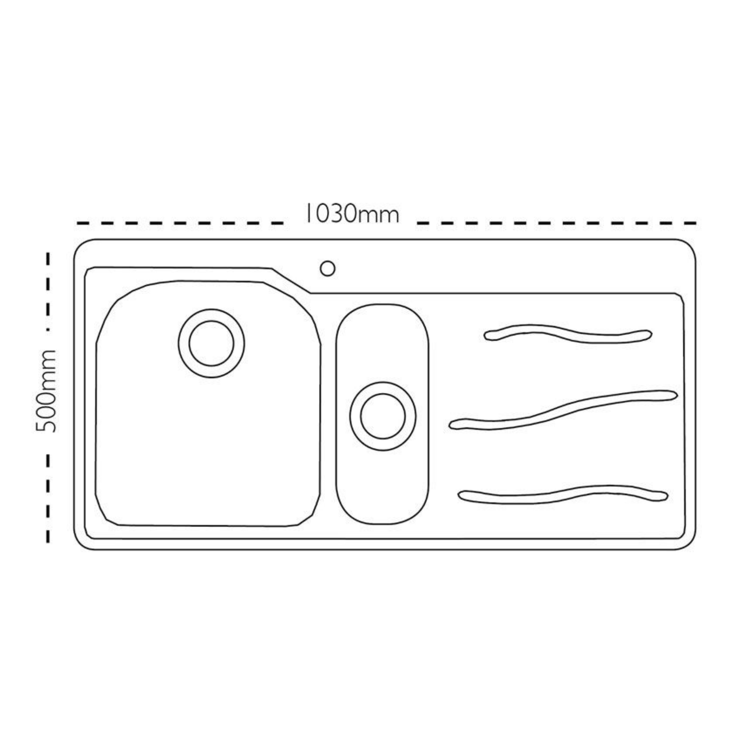 Carron Phoenix Maui 150 1.5 Bowl Inset Sink Right-Hand Drainer (Stainless Steel) – 101.0155.124