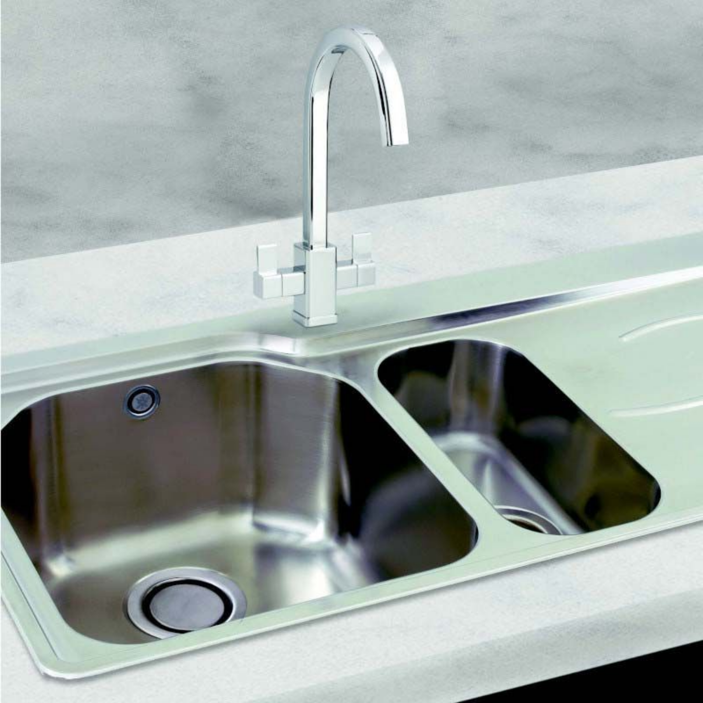 Carron Phoenix Maui 150 1.5 Bowl Inset Sink Right-Hand Drainer (Stainless Steel) – 101.0155.124