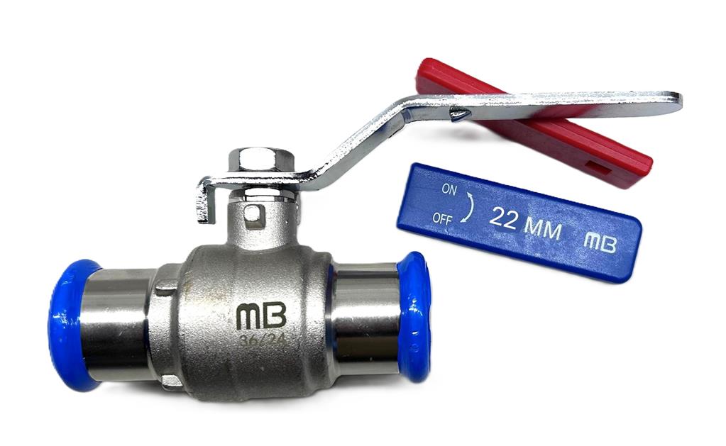 PressFit Water Lever Ball Valve Dual 22mm – PFWLBVD-22