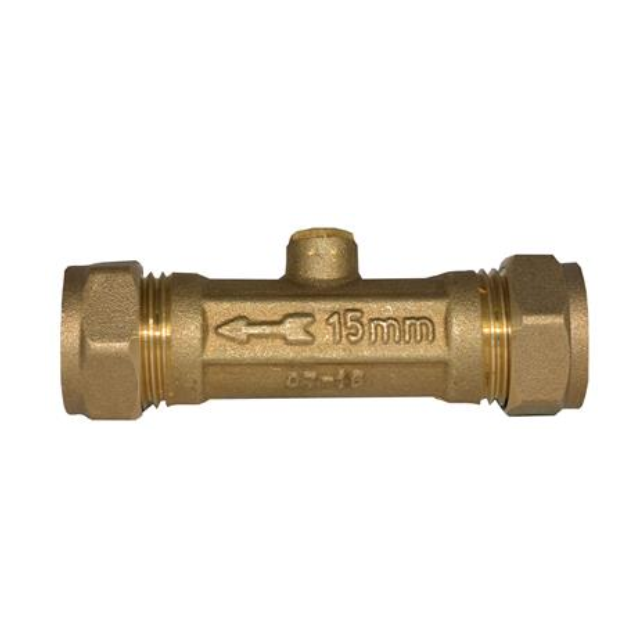 GENBRA Double Check Valve Compression (DZR Brass) 15mm – BFDCV-15