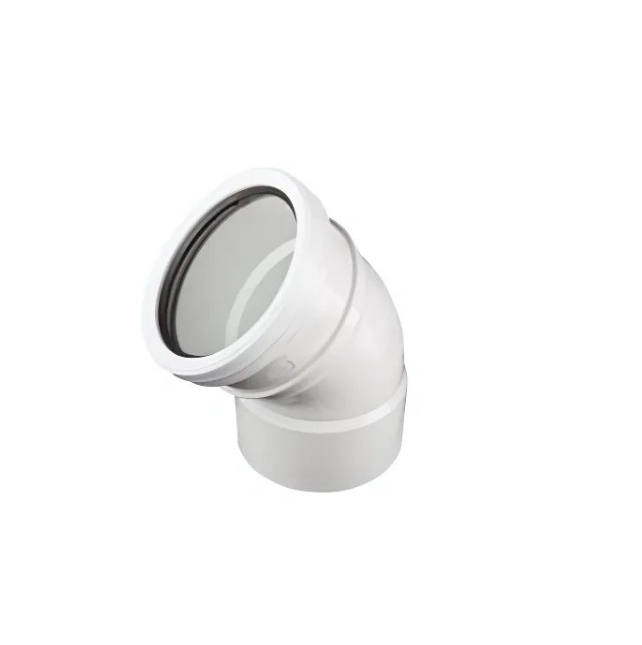 110mm x 45° OsmaSoil Ring-Seal/Solvent Weld Bend (White) - 4S363W