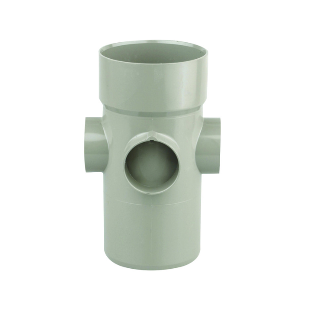 110mm OsmaSoil Bossed Pipe Plain End - Wavin (Grey) – 4S585E