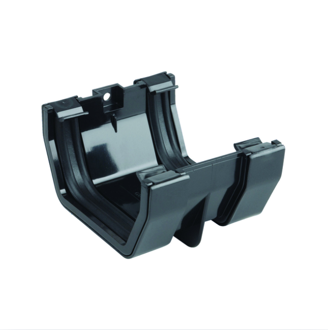 Wavin Osma SquareLine Gutter Jointing Bracket (Black) 100mm – 4T805B