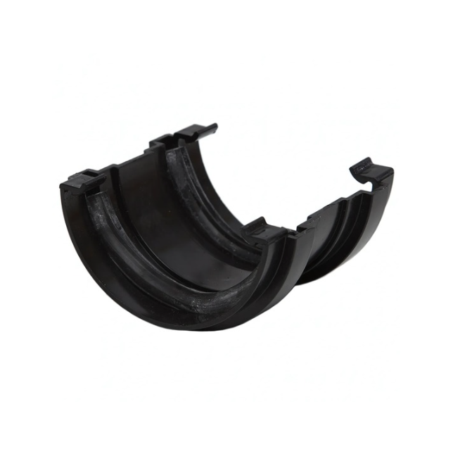 Polypipe PVC-U Mini Half-Round Gutter Union Bracket (Black) 75 mm - RM302B