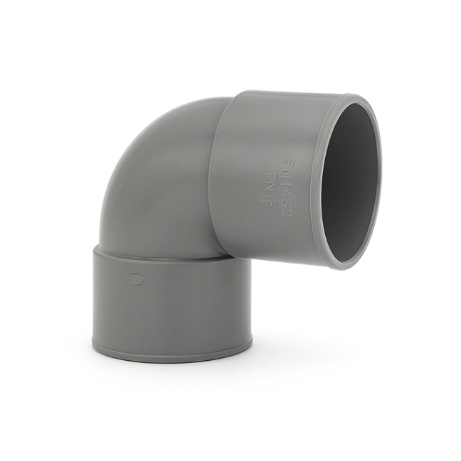 Polypipe Soil Single-Socket Knuckle Bend (Grey) 50mm x 90° - MU312G