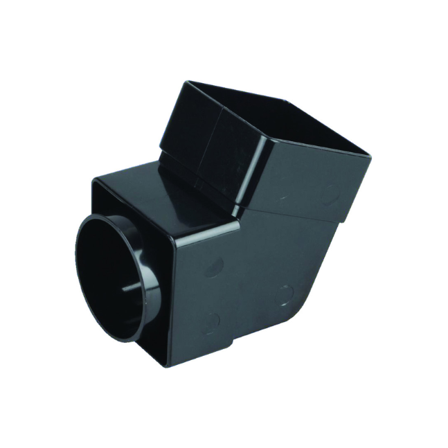 Wavin Osma SquareLine Offset Bend Socket (Black) 61mm x 67.5° – 4T825B