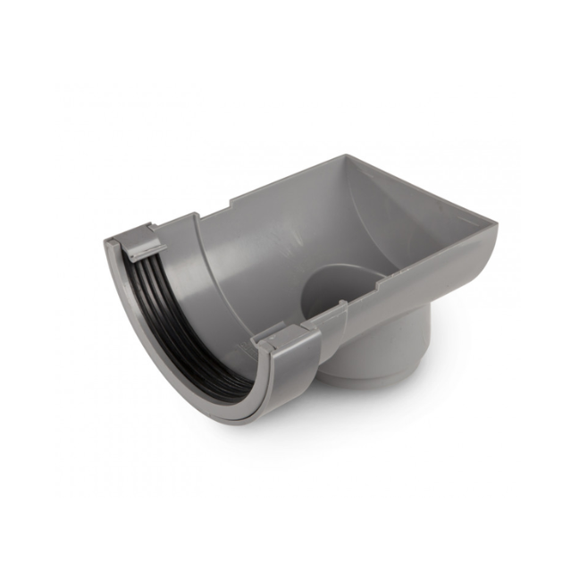 Wavin Osma RoundLine Stopend Outlet (Grey) 112mm – 0T007G