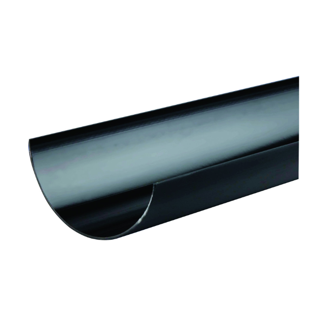 112mm x 4M Osma RoundLine Half-Round Gutter - Wavin (Black) – 0T074B