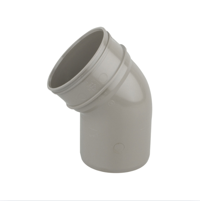 110mm OsmaSoil Solvent Weld System Bend 45° - Wavin (Grey) – 4S263E