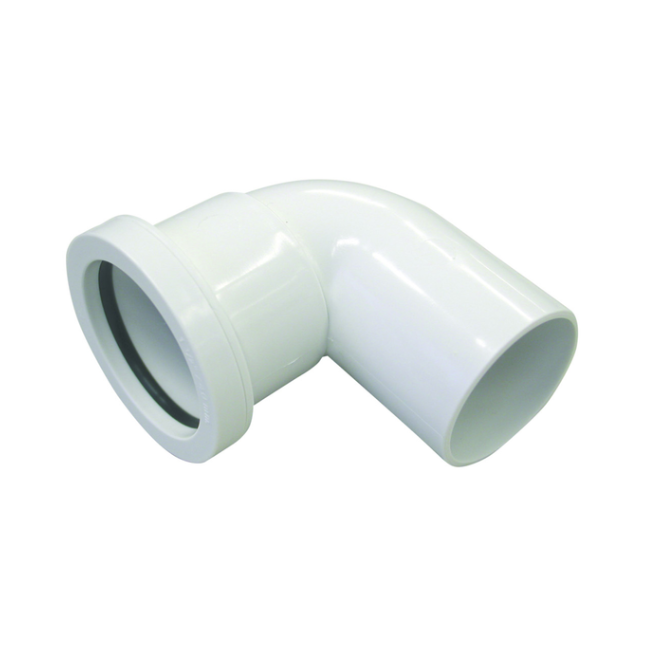 40mm x 90° Spigot Bend Osma Push-Fit Waste - Wavin (White) – 5W260W