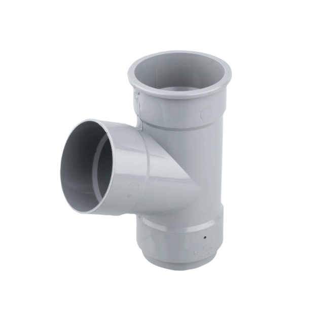 Wavin Osma RoundLine Pipe Branch (Grey) 68mm x 67.5° – 0T035G
