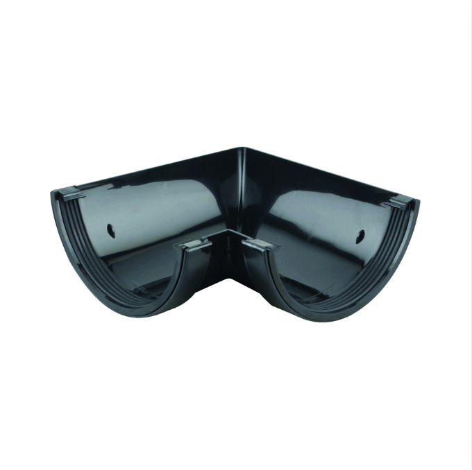 112mm x 90° Osma RoofLine Half Round Gutter Angle - Wavin (Black) – 6T603B