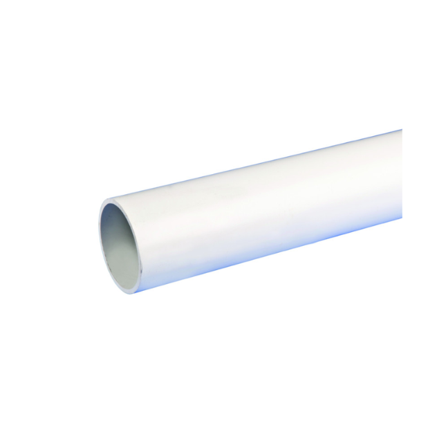 40mm x 3M Osma Push-Fit Waste Plain Ended Pipe - Wavin (White) – 5W073W