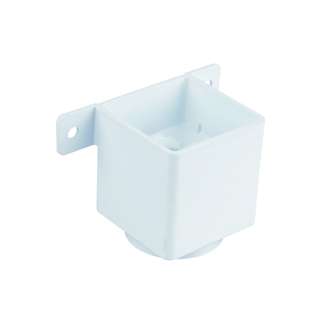 61mm Osma SquareLine Pipe Connector & Bracket - Wavin (White) – 4T823W