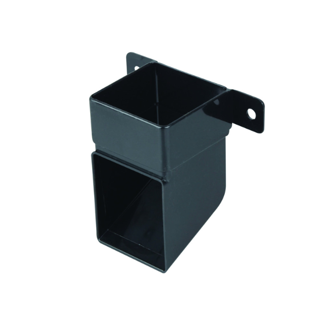Wavin Osma SquareLine Pipe Shoe and Bracket (Black) 61mm – 4T832B
