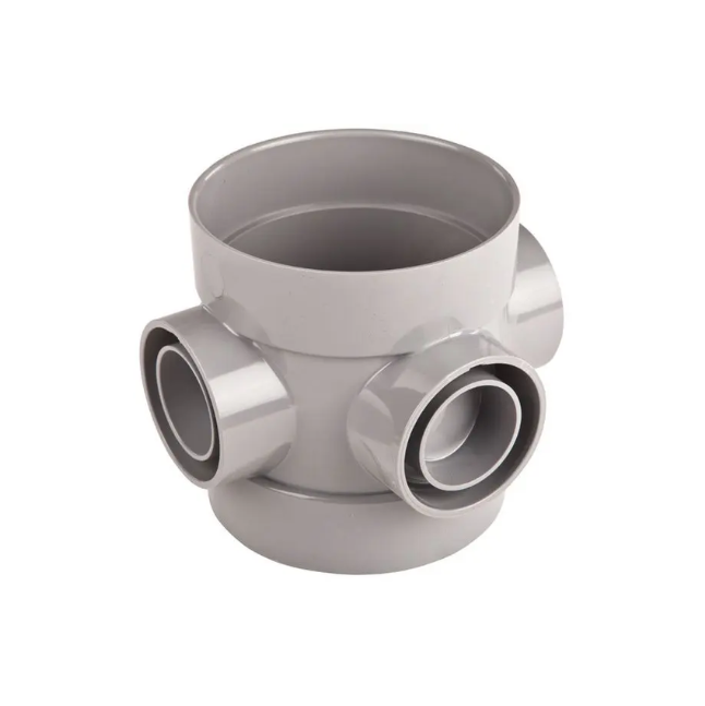110mm OsmaSoil D/SW Short Bossed Pipe - Wavin (Grey) - 4S588G