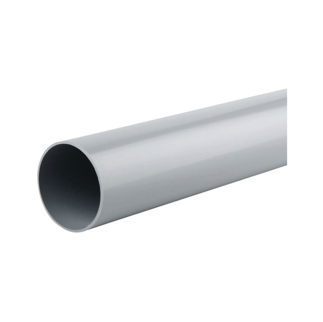 Wavin Osma RoundLine Plain End Downpipe (Grey) 68mm – 0T082G
