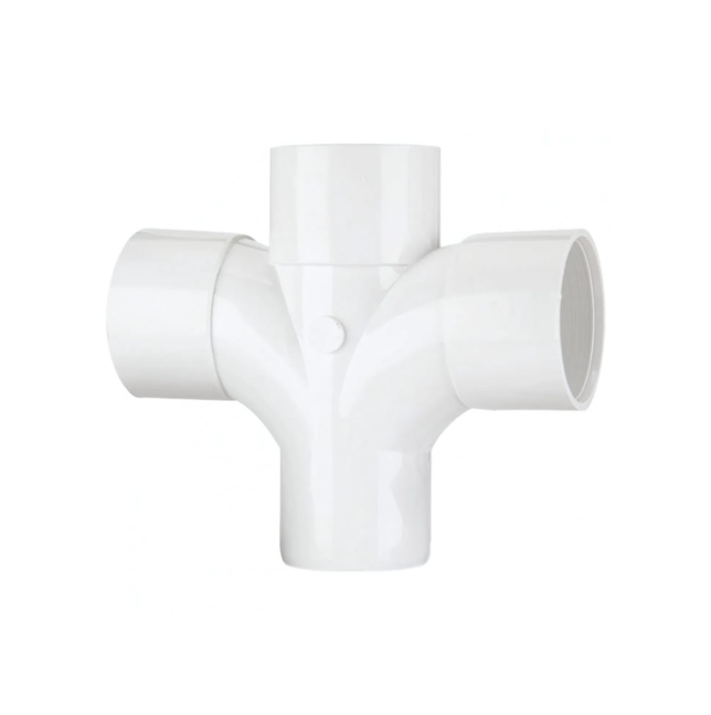 Polypipe Solvent Weld Cross Tee (White) 50 mm x 92.5°– WS50W