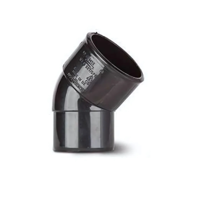 Polypipe ABS Solvent-Weld Spigot Bend (Black) 40mm x 45° - WS49B