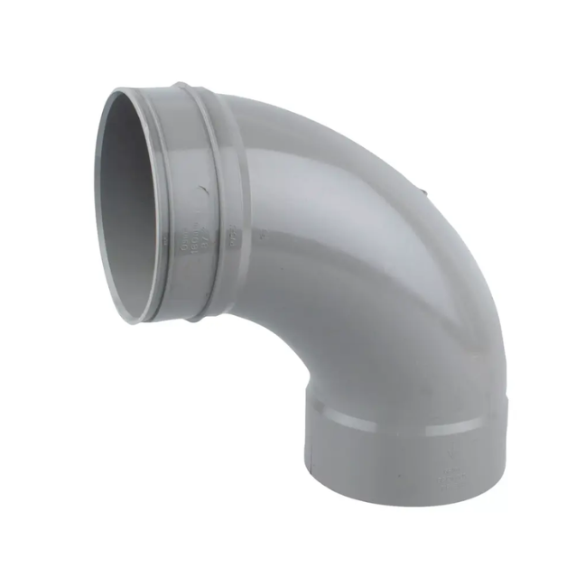 160mm OsmaSoil Double Solvent Weld Bend 87.5° - Wavin (Grey) – 6S461G