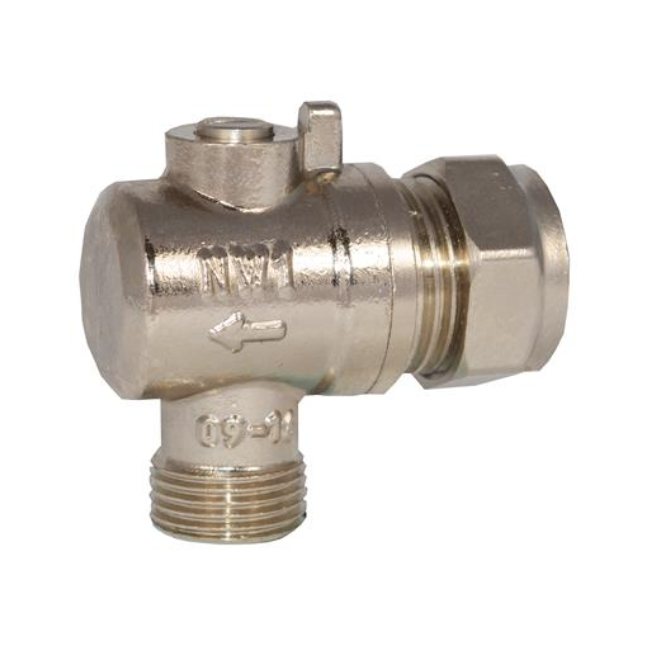 Genbra Angled Isolation Valve Flat Face (Chrome-Plated Brass) 15mm x ⅜" BSP – BFIVAFF-1538