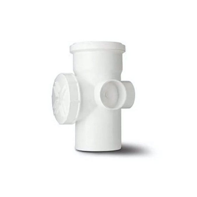 Polypipe Access Pipe with 2 Bosses, Single Socket (White) 110mm - SA43W
