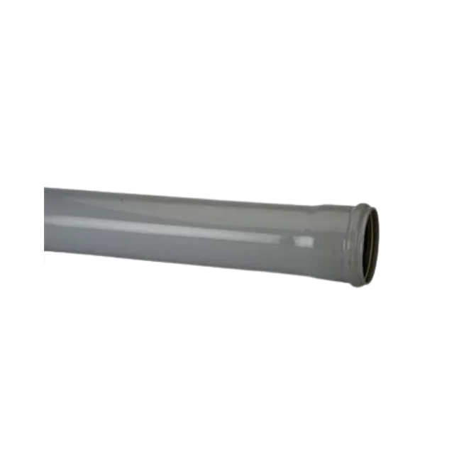 110mm x 2.5M Ring Seal Soil Single Socket Pipe - Polypipe (Grey) - SP425G