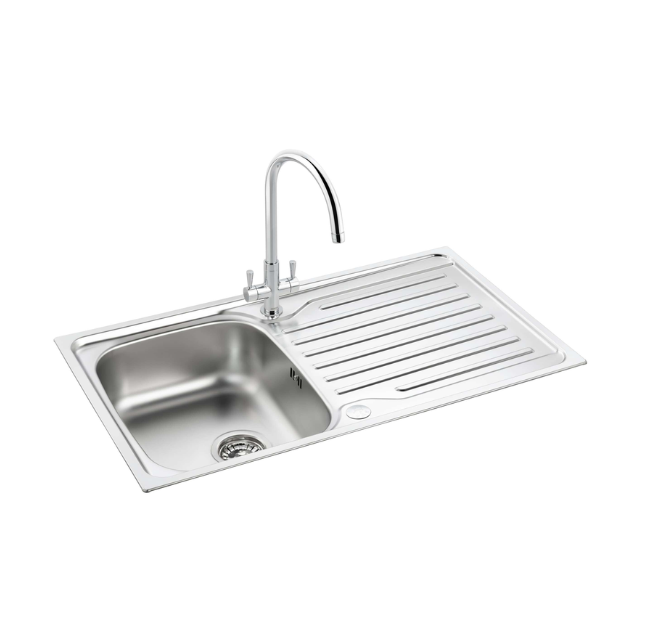 Carron Phoenix Lomond 90 3½" Waste & Overflow Kit – Reversible 2 Tap Hole, Boxed (Stainless Steel) – 101.0714.473