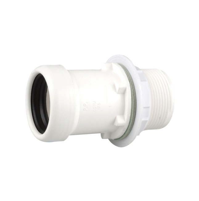 32mm OsmaWeld Waste Straight Tank Connector - Wavin (White) – 4Z185W