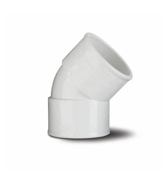 50 mm x 45° Obtuse Bend - Polypipe Waste System (White) – PMU313W