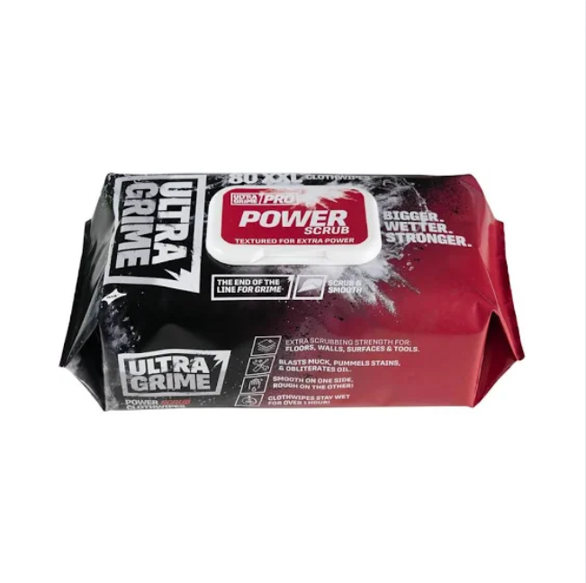 UltraGrime PRO Power Scrub Cleaning Wipes (White) XXL+ – 5920