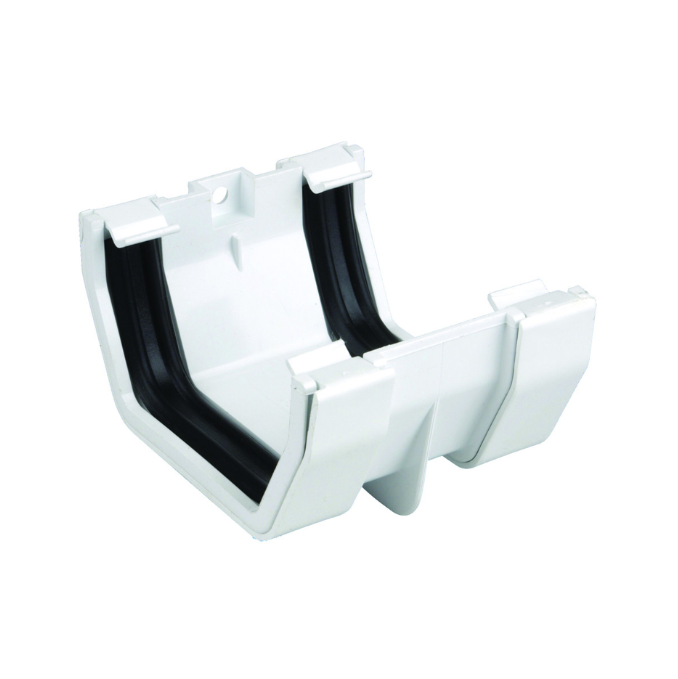 114mm Osma SquareLine Gutter Joint Bracket - Wavin (White) – 4T805W