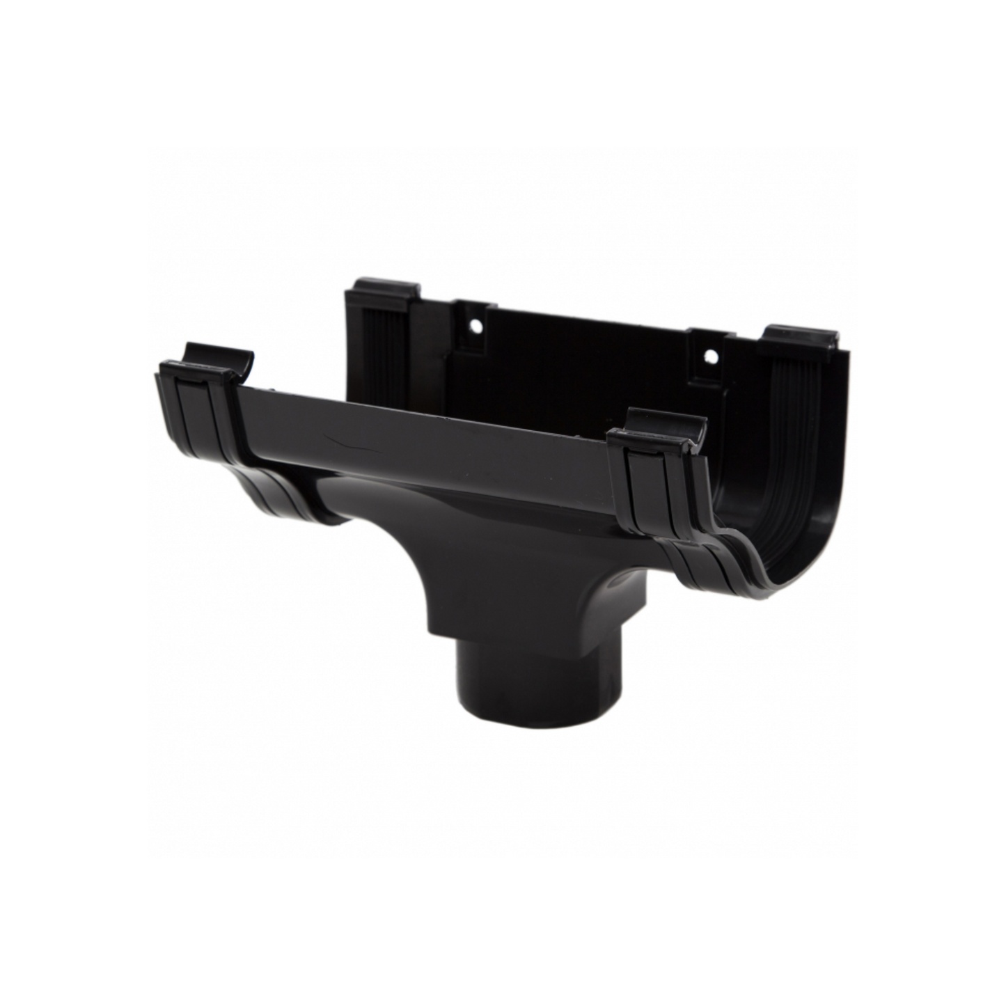 Polypipe Ogee Gutter Running Outlet (Black) 130mm - ROG05B