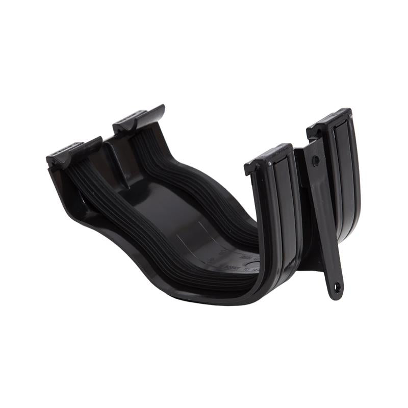 Polypipe Ogee Gutter Union Bracket (Black) 130mm - ROG02B