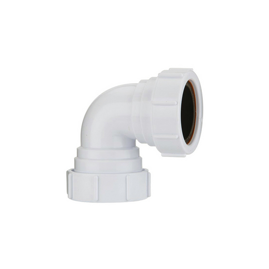 40mm x 90° Knuckle Bend Universal Compression - Polypipe Waste (White) - PS16