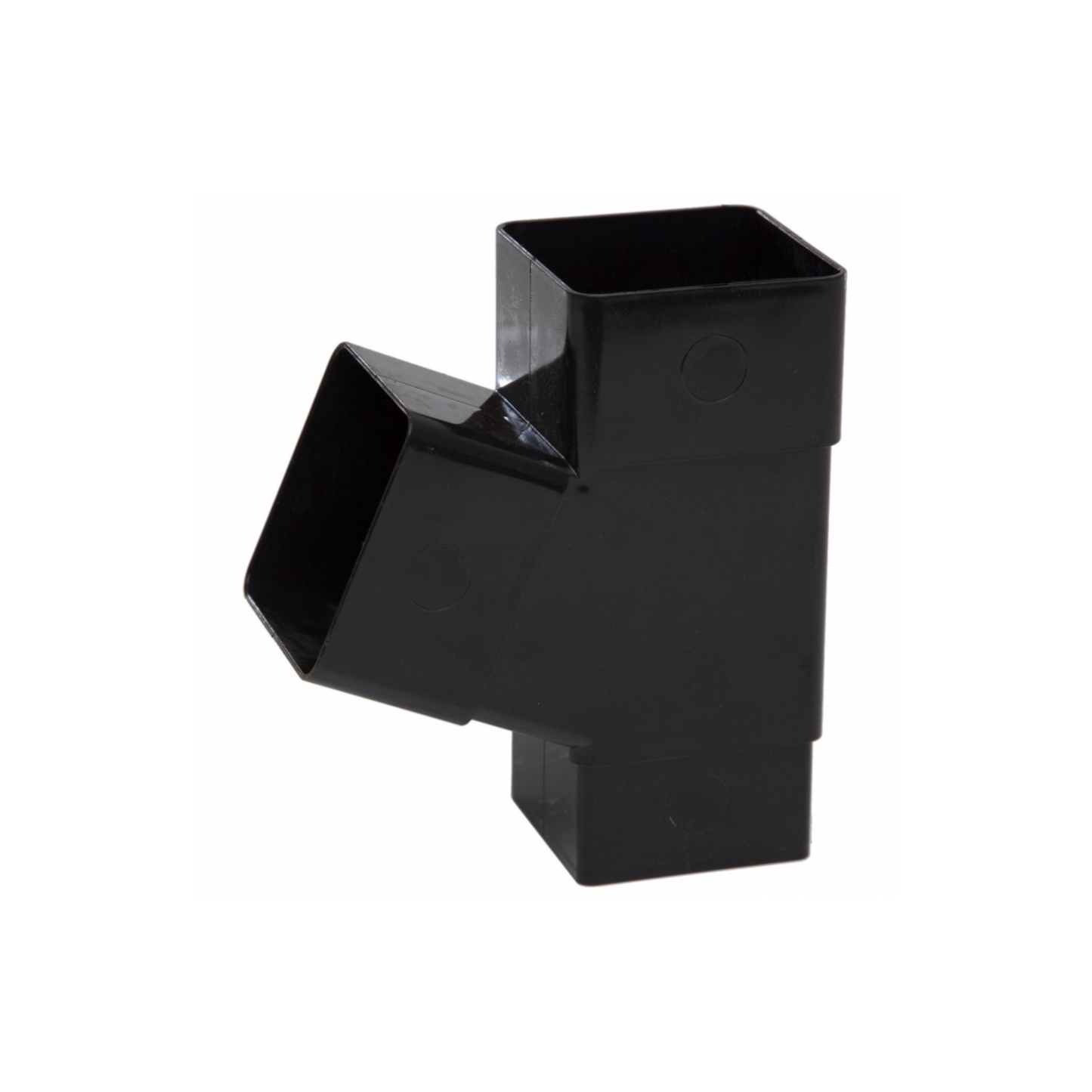 65mm x 112.5° Square Down Pipe Branch - Polypipe (Black) - RS229B