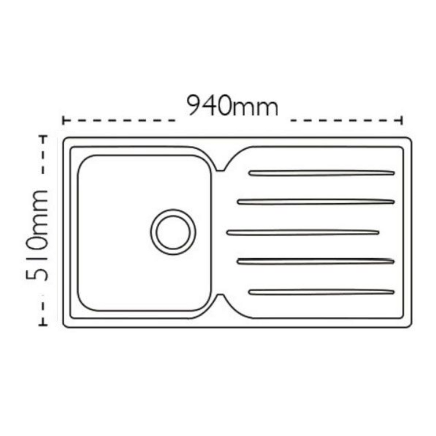 Carron Phoenix Adelphi 100 Inset Kitchen Sink (Stainless Steel) - 127.0285.738