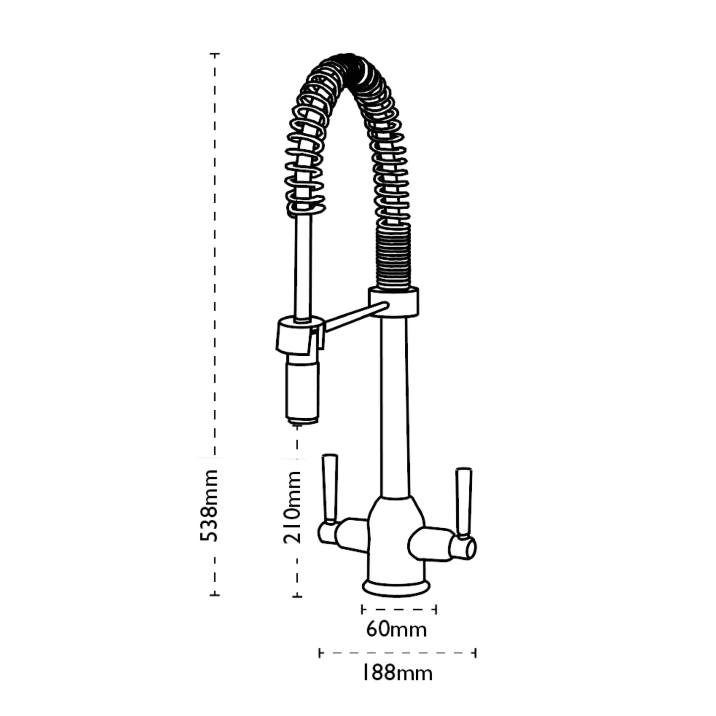 Carron Phoenix Dante Pro Pull-Out Tap (Chrome) - 115.0191.084