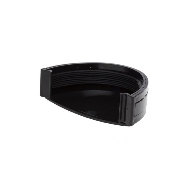 Polypipe Deep Flow External Stop End (Black) 117mm - RD507B