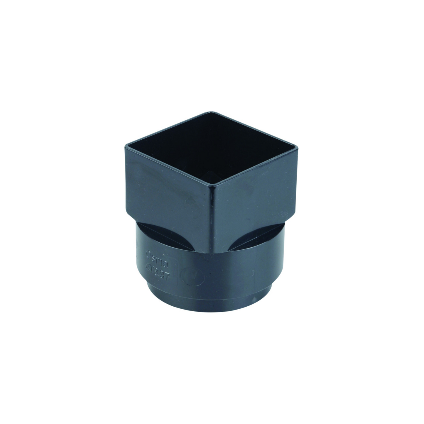61mm Osma SquareLine Outlet Adaptor - Wavin (Black) - 4T837B