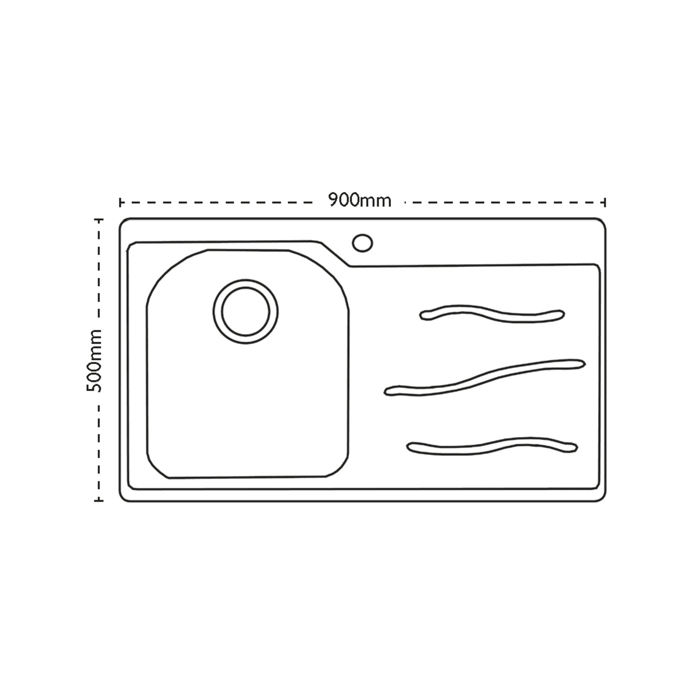 Carron Phoenix Maui 90 Right Drainer Sink (Stainless Steel) - 101.0155.119