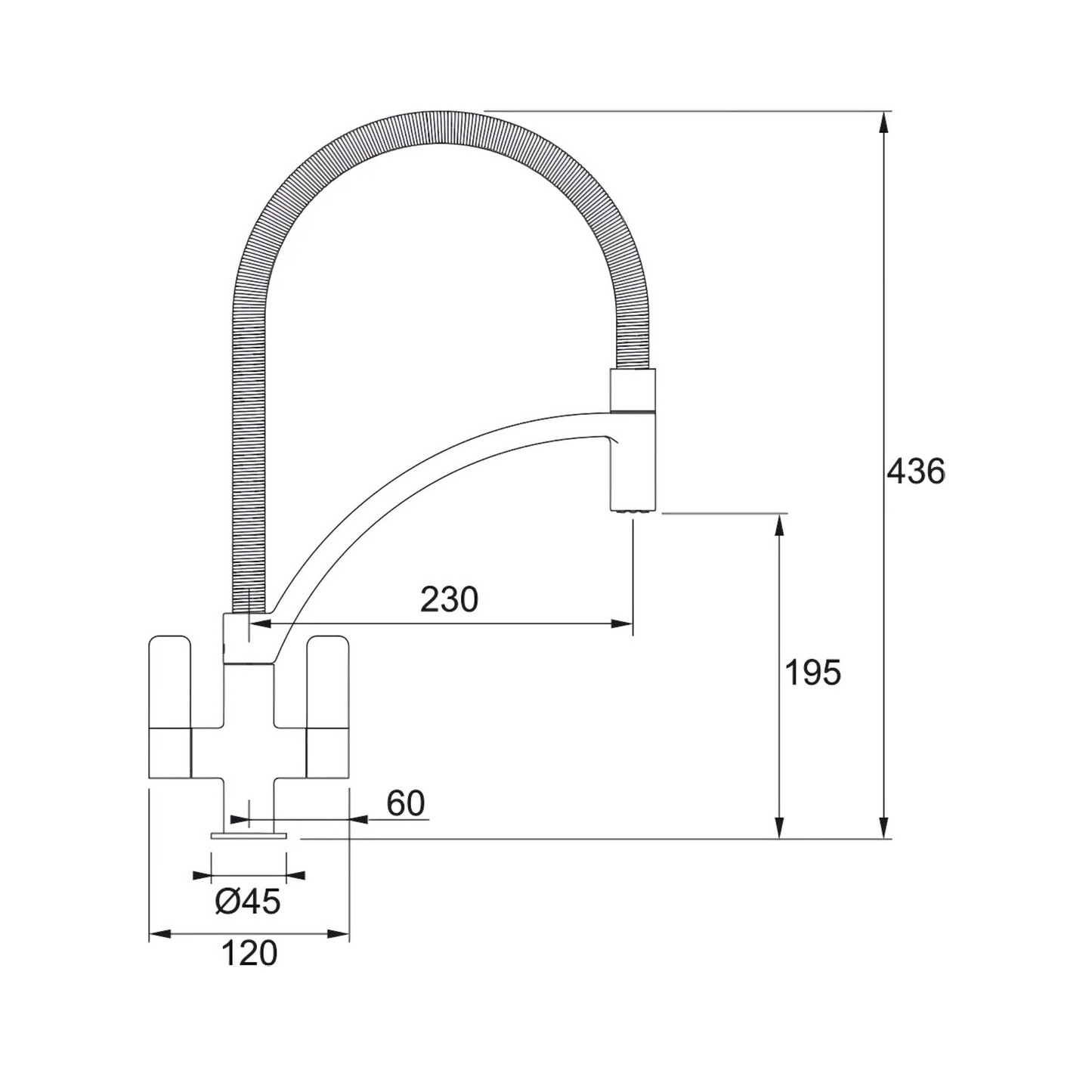 Franke Wave Pull Out Kitchen Tap (Stainless Steel) - 115.0277.035