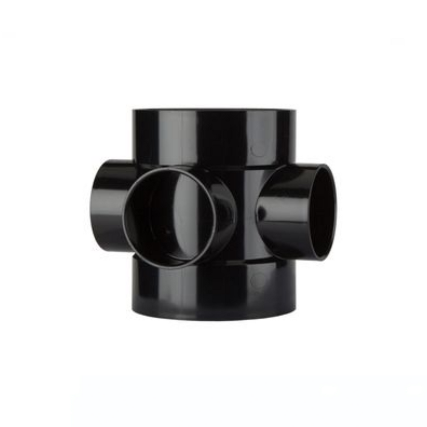 110mm Double Solvent Socket Short Boss Pipe - Polypipe System 2000 (Black) - SE60B