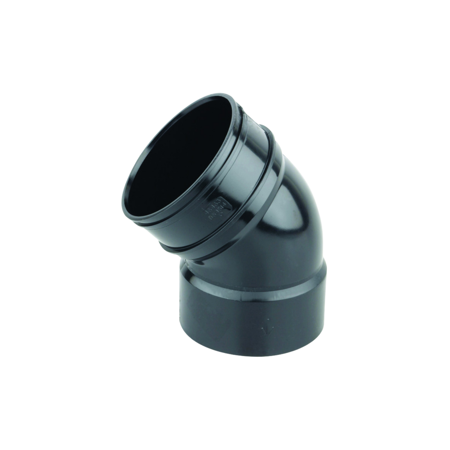 110mm Osma Soil Double Solvent Weld Bend 45 Degree - Wavin (Black) - 4S463B
