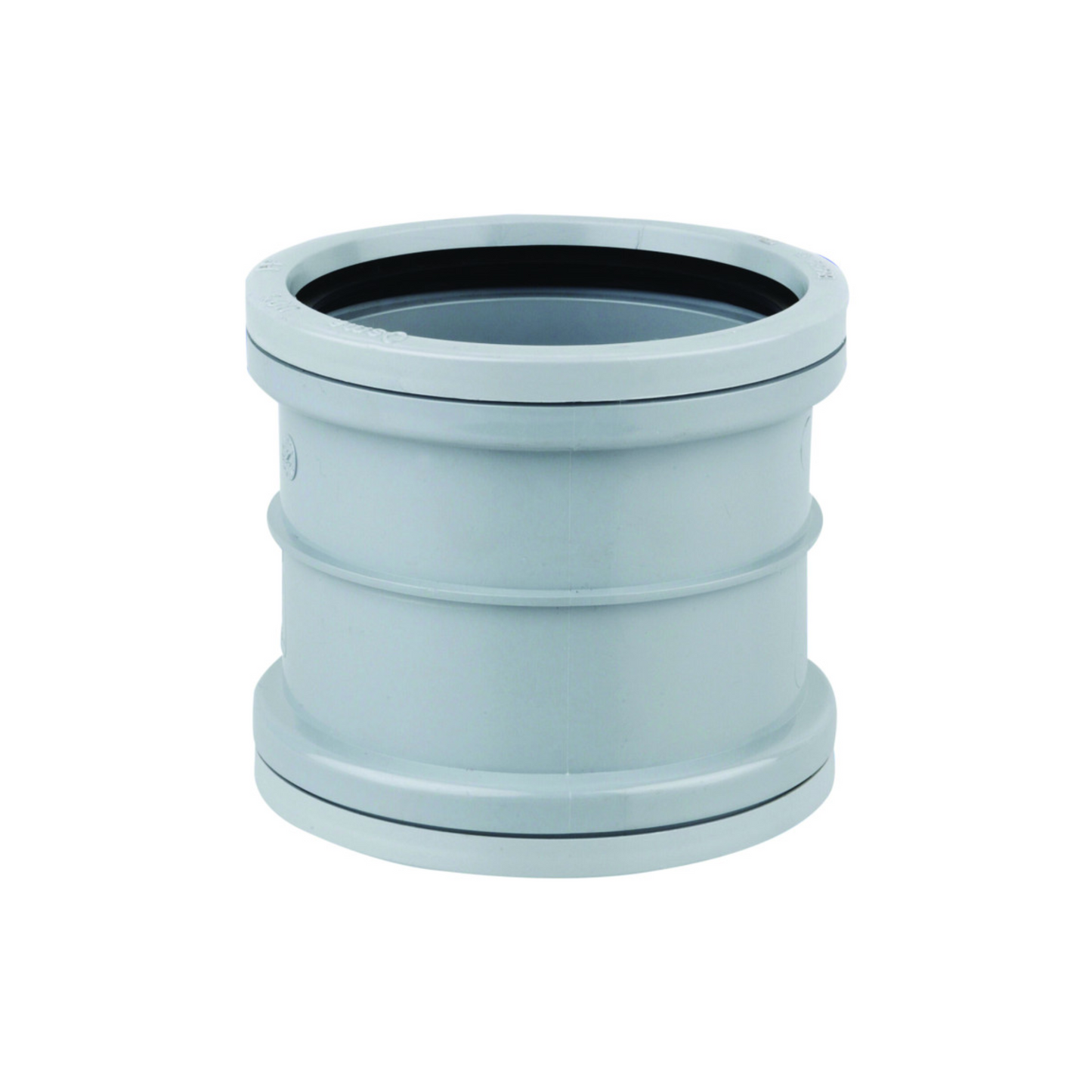 160mm OsmaSoil Ring-Seal Double Socket - Wavin (Grey) - 6S105G